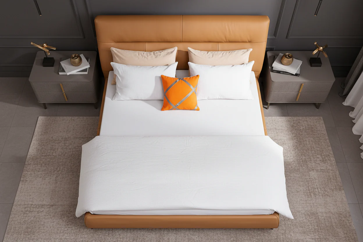 Sienna Modern Leather Bed - Image 7