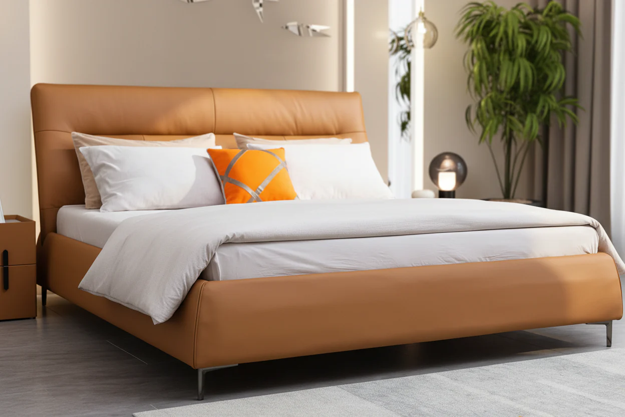 Sienna Modern Leather Bed - Image 8