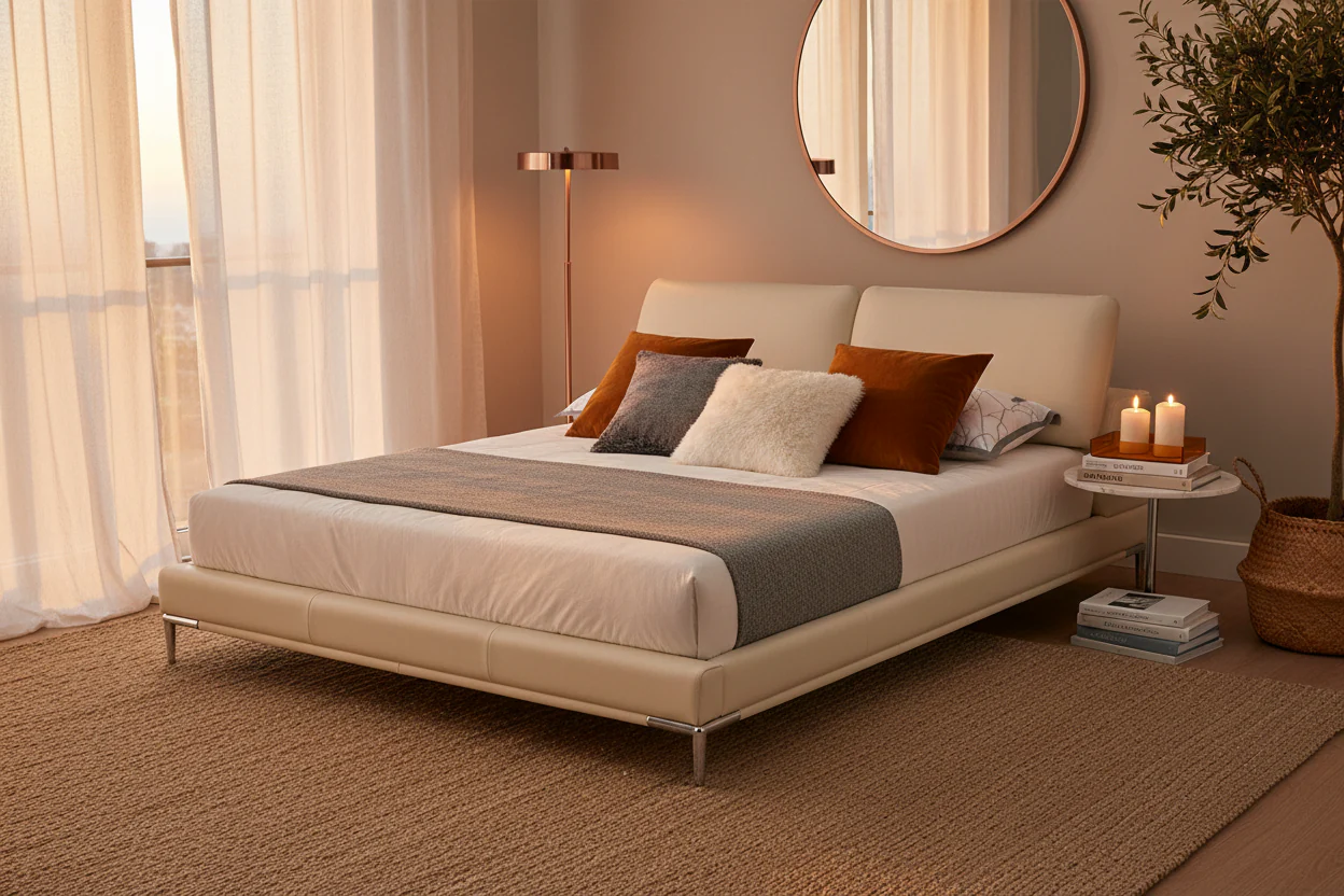 Sleek Horizon Leather Bed - Image 3