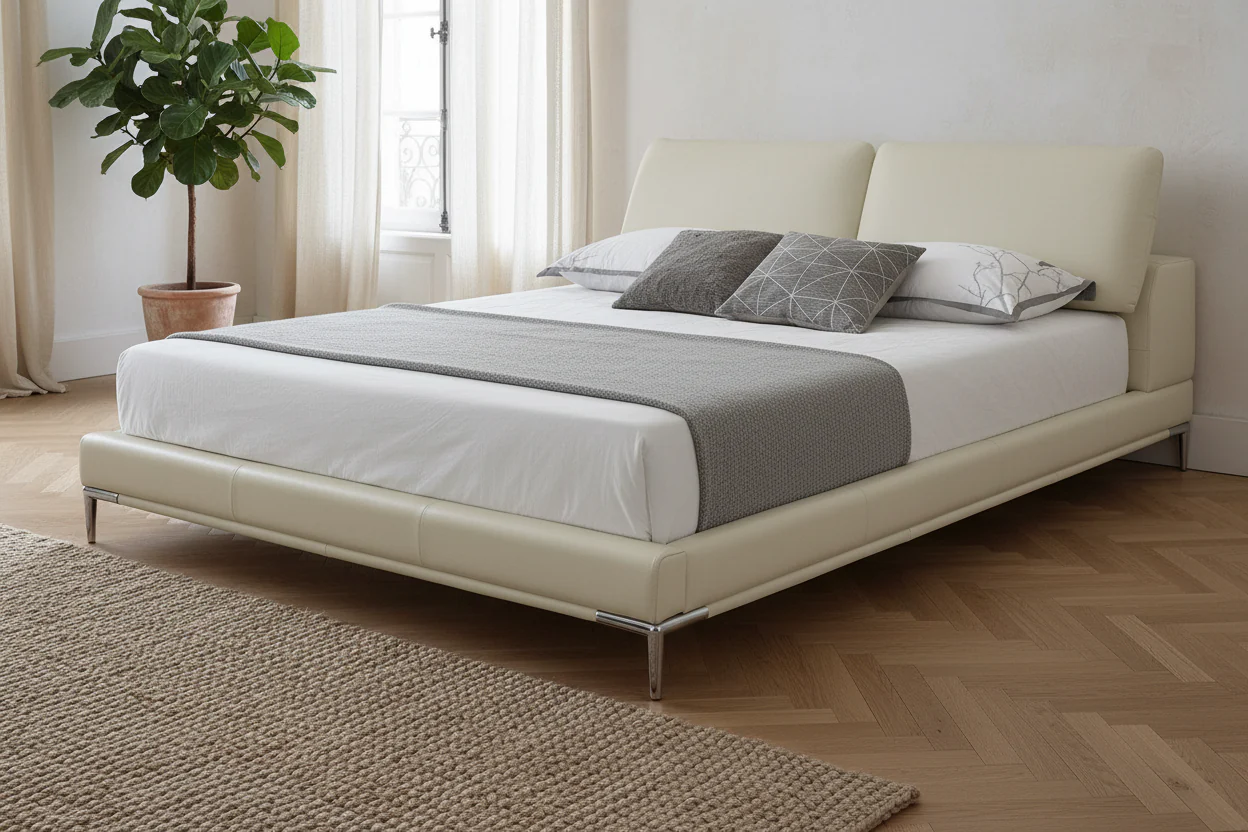 Sleek Horizon Leather Bed - Image 4