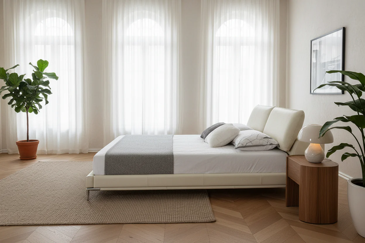 Sleek Horizon Leather Bed - Image 6