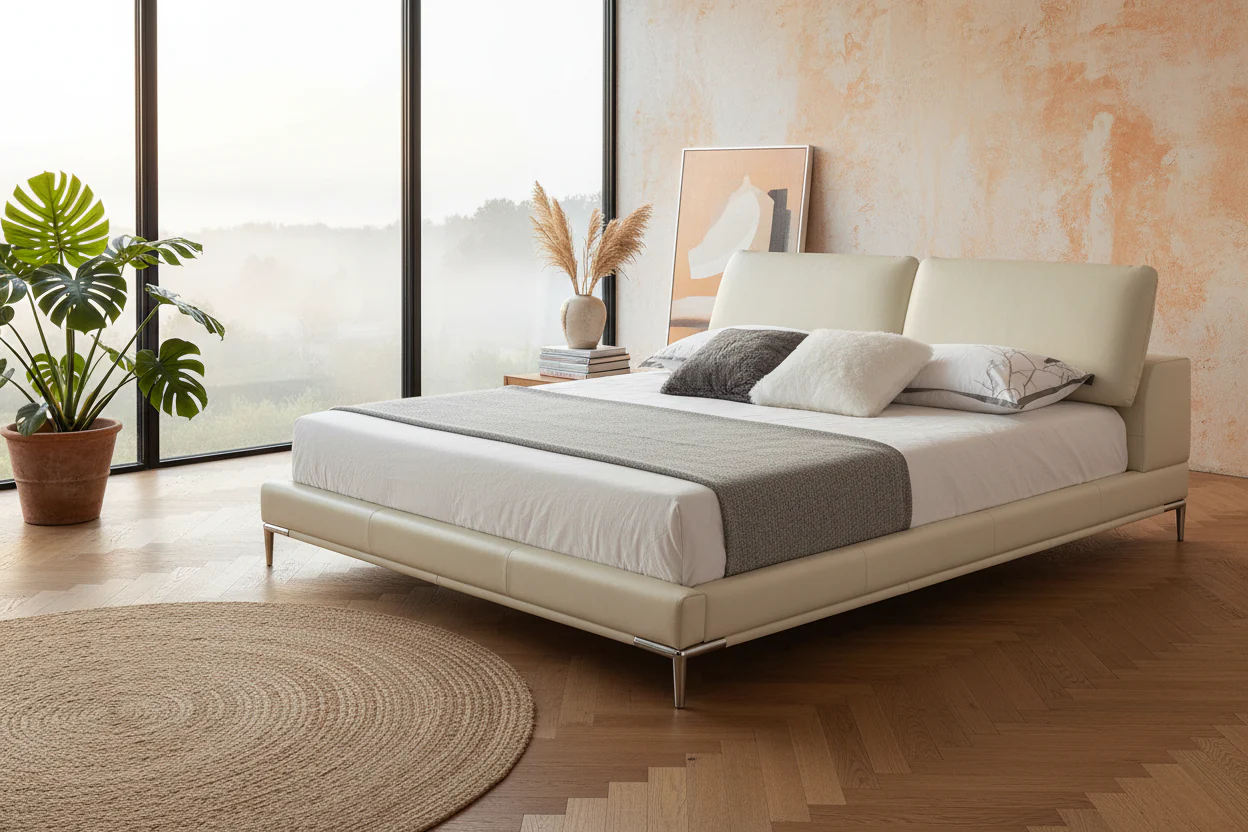 Sleek Horizon Leather Bed - Image 7