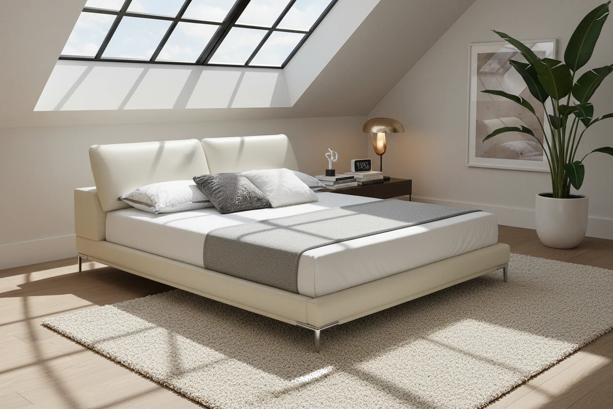 Sleek Horizon Leather Bed - Image 8