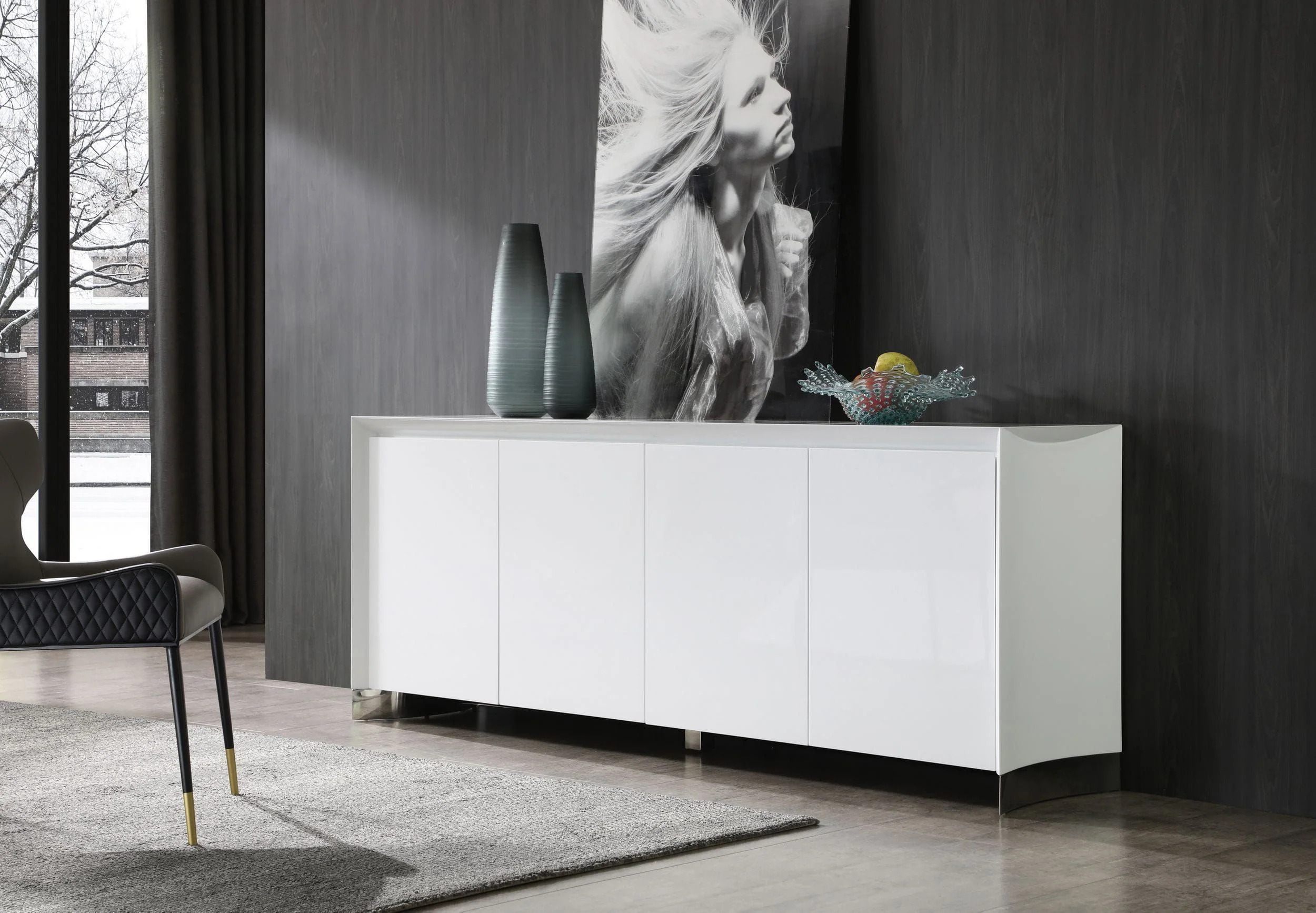 Sleek White Buffet - Image 6