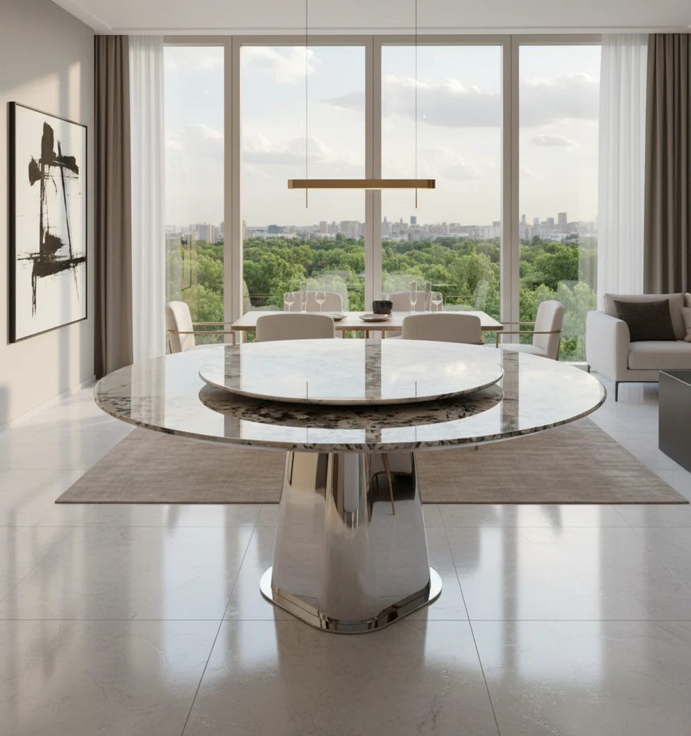 Sofita Beige Marble Dining Table - Image 3