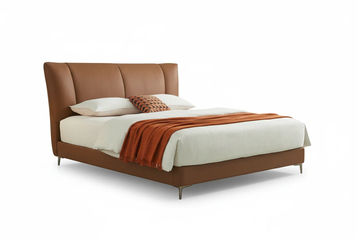 Solvan Leather Crown Bed - Image 15