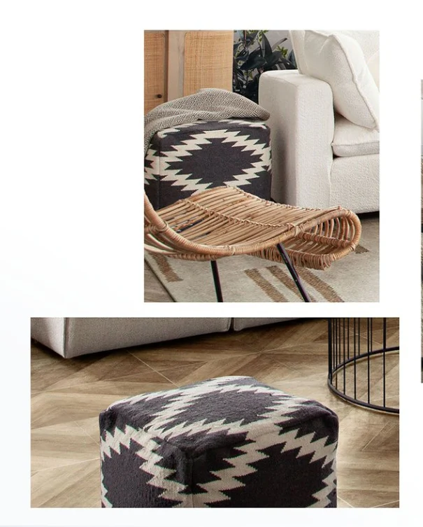 Southwestern Patterned Pouf - Image 3