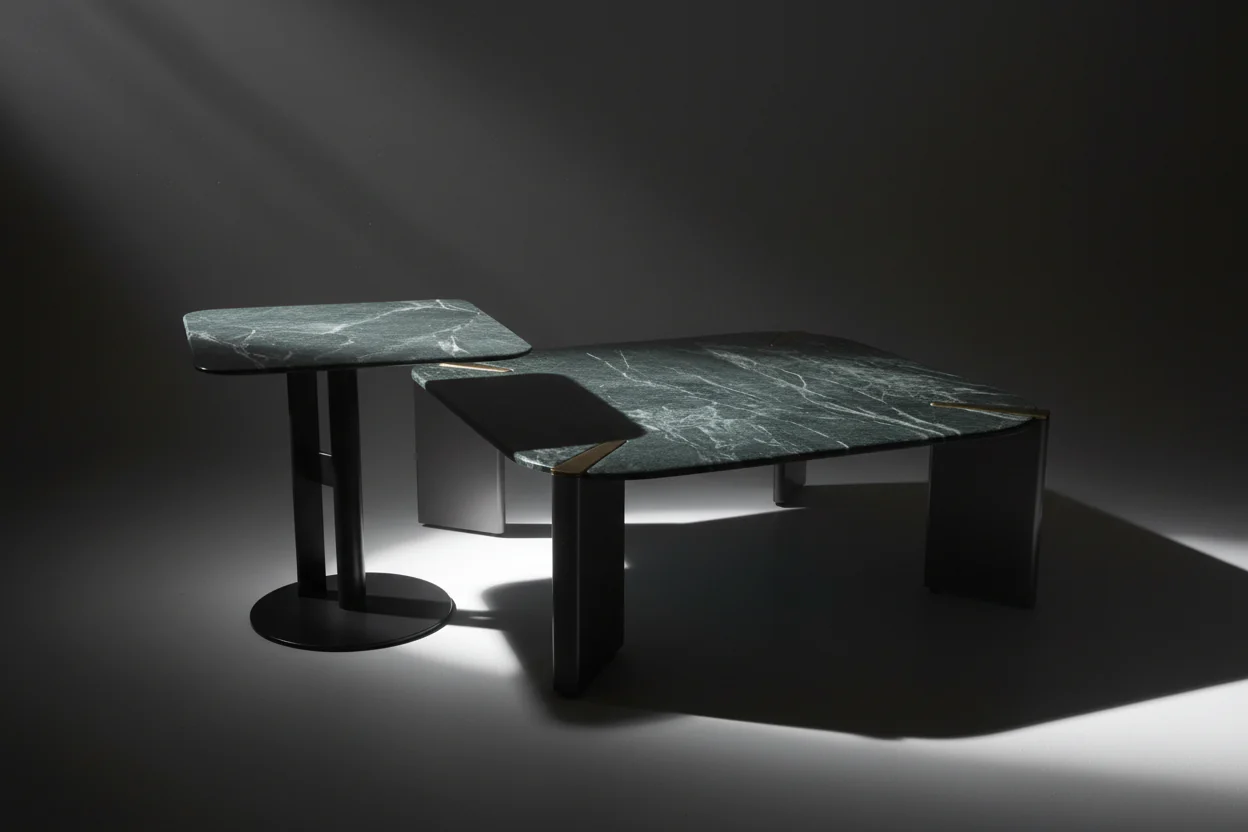 Verdant Marble Coffee & Side Table Set - Image 2