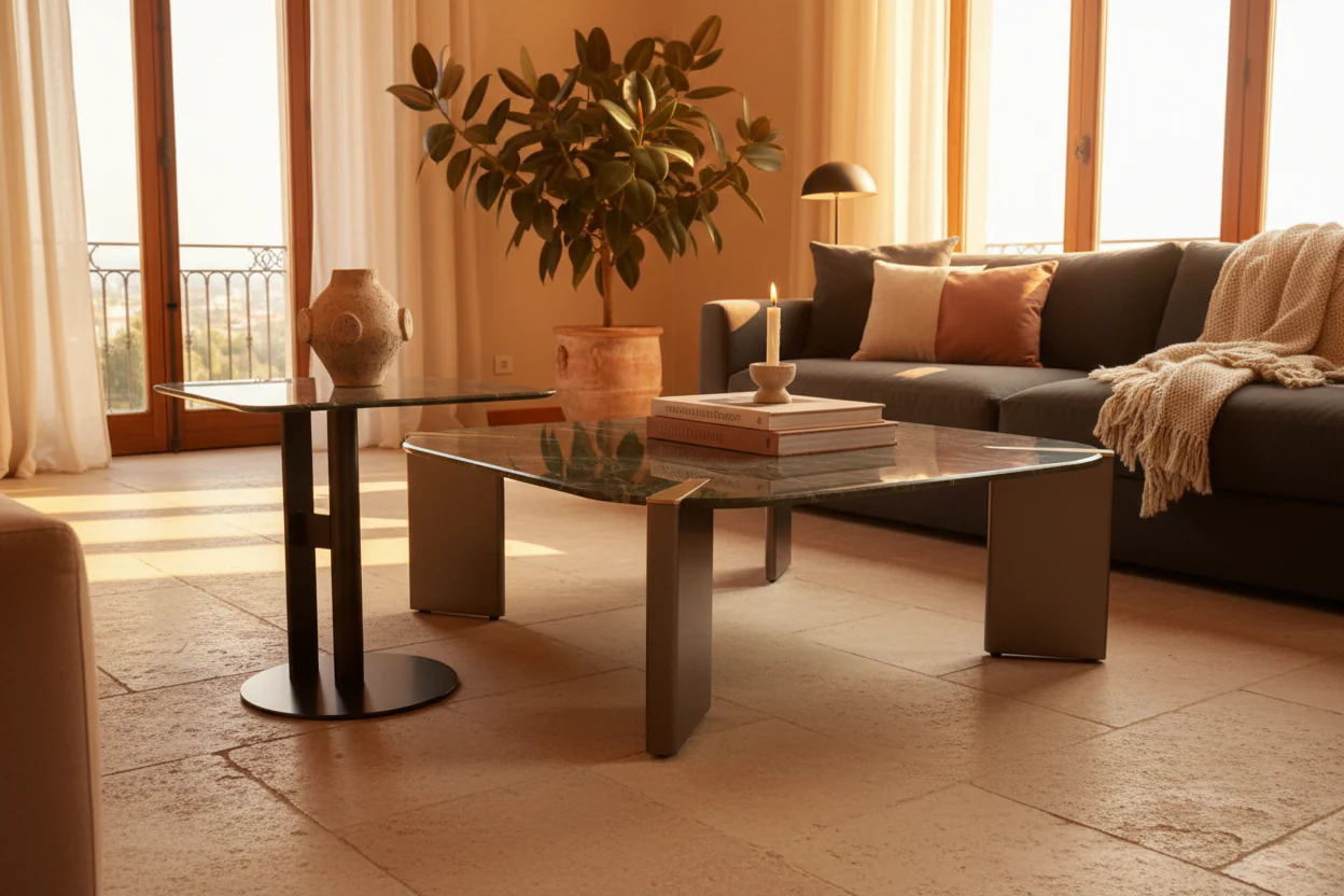 Verdant Marble Coffee & Side Table Set - Image 3