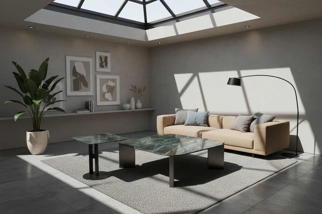 Verdant Marble Coffee & Side Table Set - Image 6