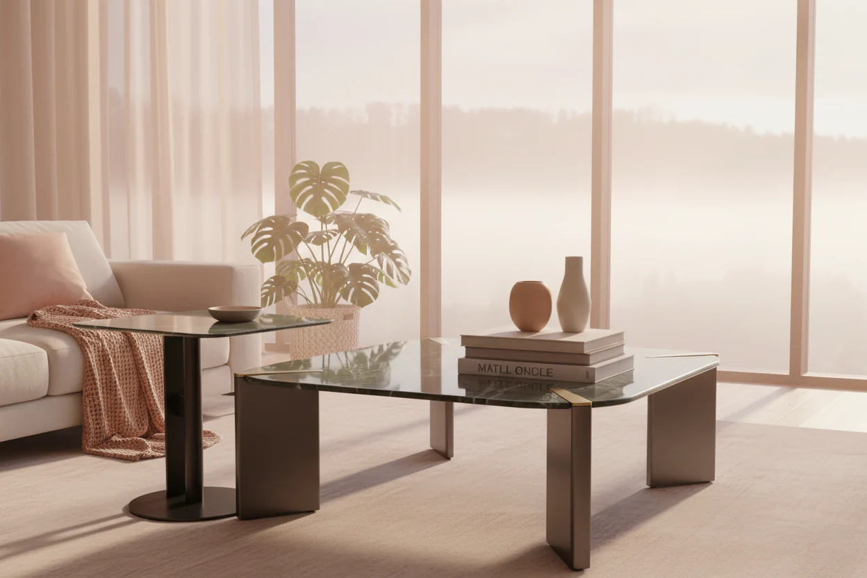 Verdant Marble Coffee & Side Table Set - Image 7