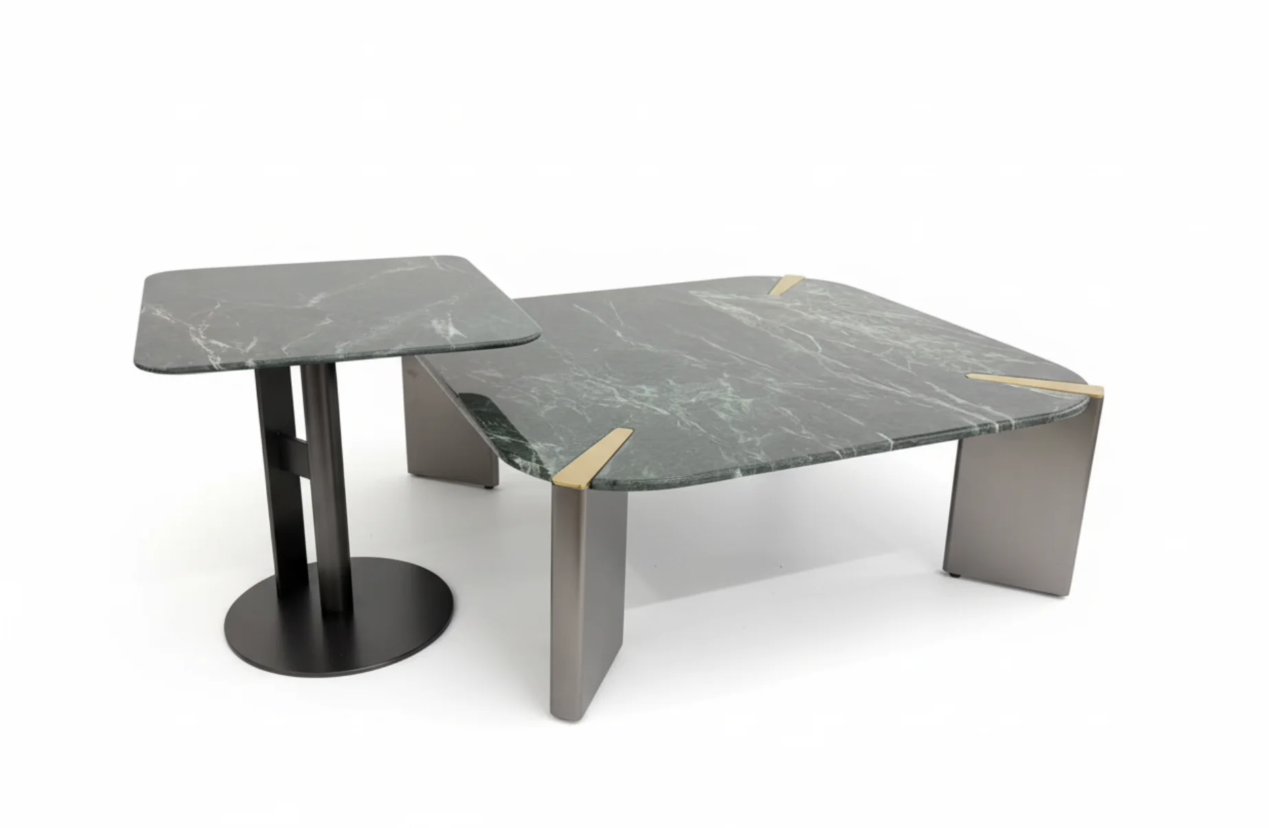 Verdant Marble Coffee & Side Table Set - Image 9