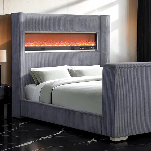 Sumter Contemporary Bed with Fireplace & TV Lift - Image 9
