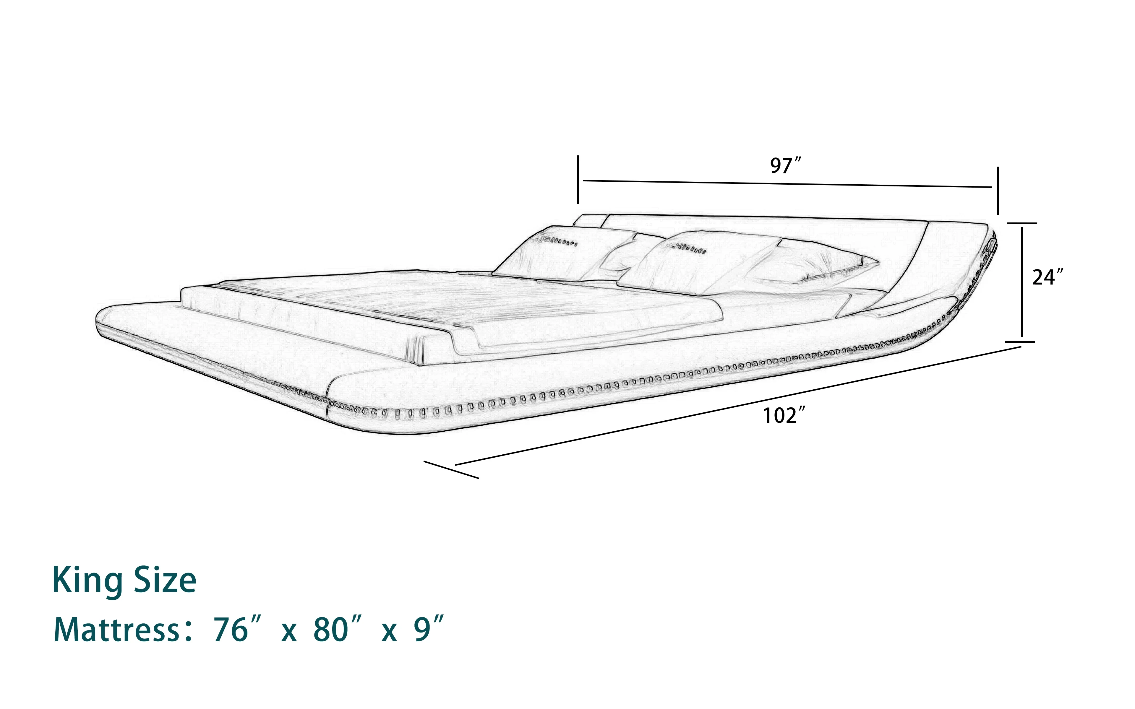 Tavia Modern Minimalist Bed with LED Lights - Image 12