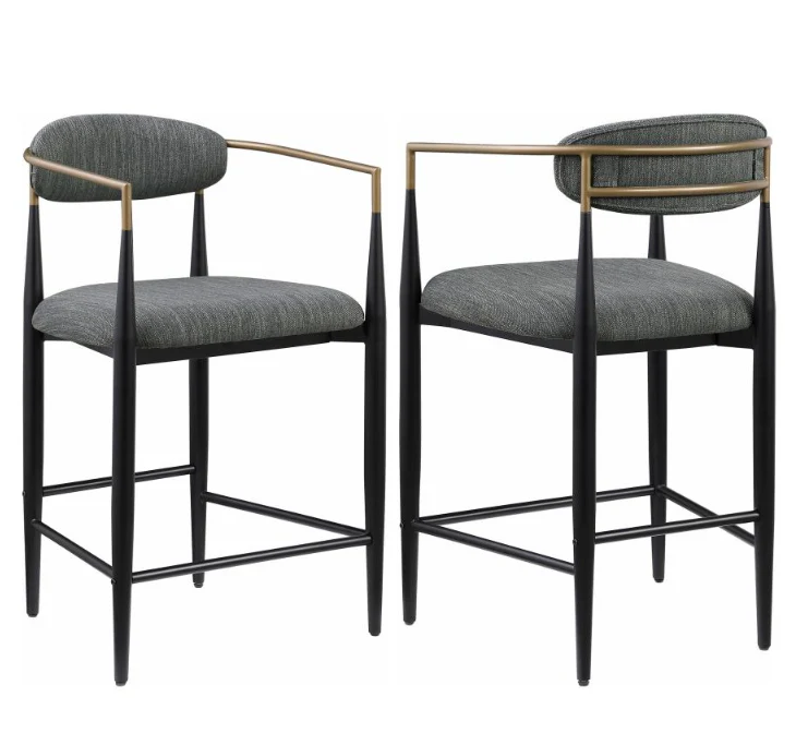 Tina Fabric Upholstered Counter Stool (2PK) - Image 3