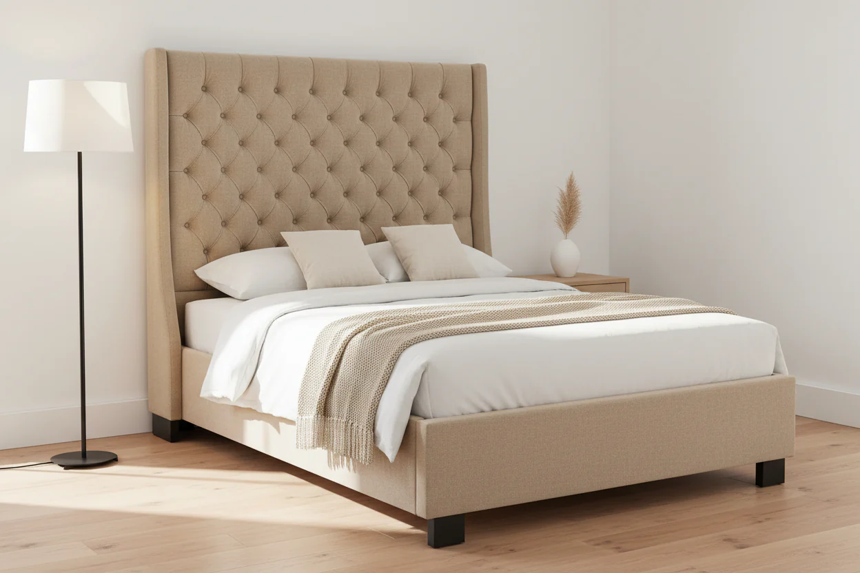 Tufted Wingback Platform Bed - Image 10