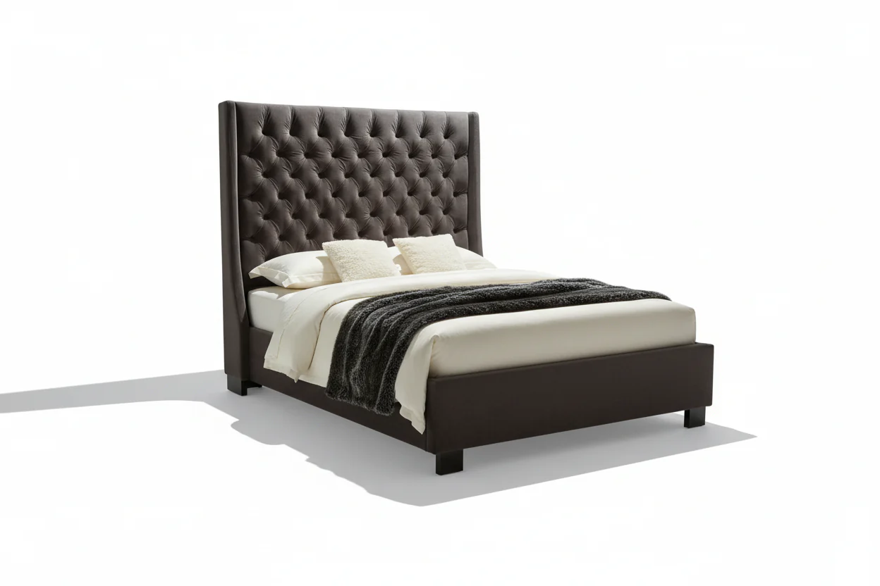 Tufted Wingback Platform Bed - Image 15