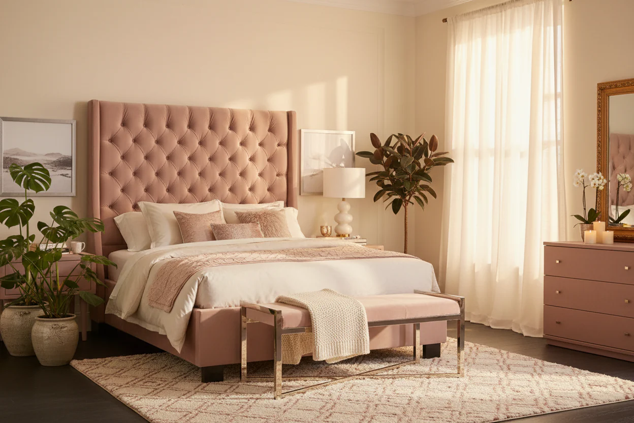 Tufted Wingback Platform Bed - Image 2