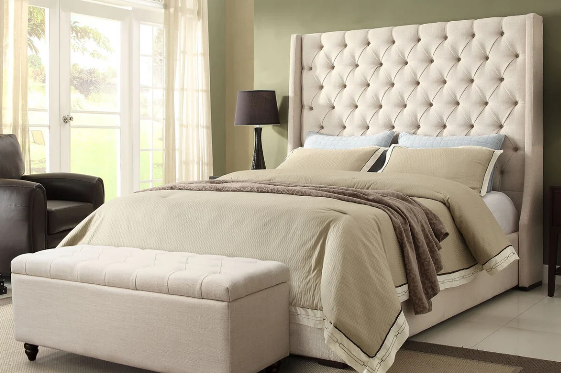 Tufted Wingback Platform Bed - Image 3