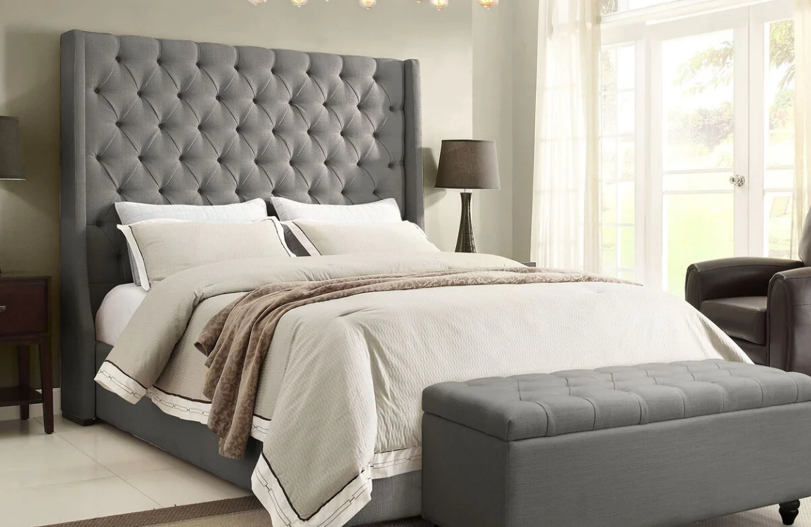 Tufted Wingback Platform Bed - Image 4