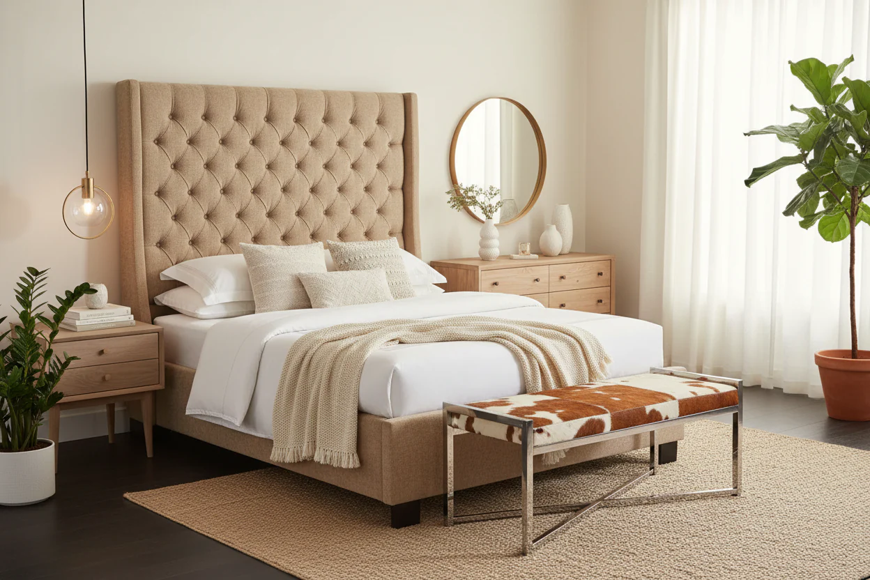 Tufted Wingback Platform Bed - Image 5