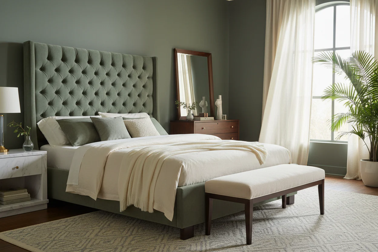 Tufted Wingback Platform Bed - Image 6