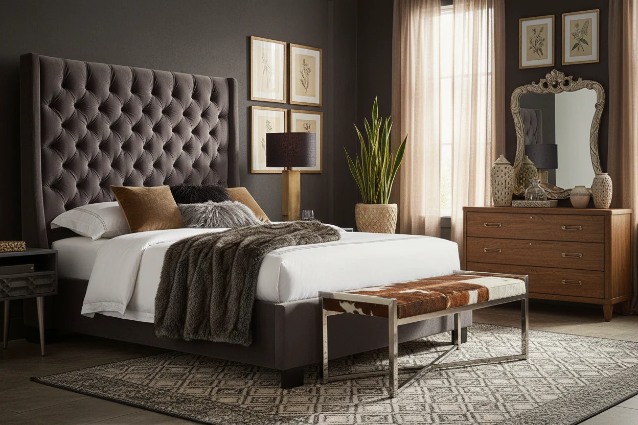Tufted Wingback Platform Bed - Image 8