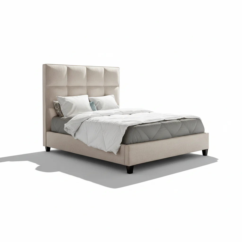 Upholstered Panel Platform Bed