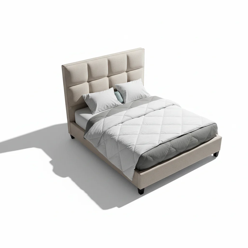 Upholstered Panel Platform Bed - Image 12