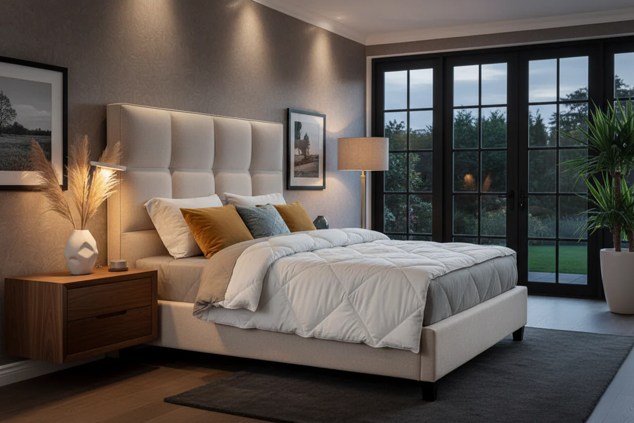 Upholstered Panel Platform Bed - Image 6