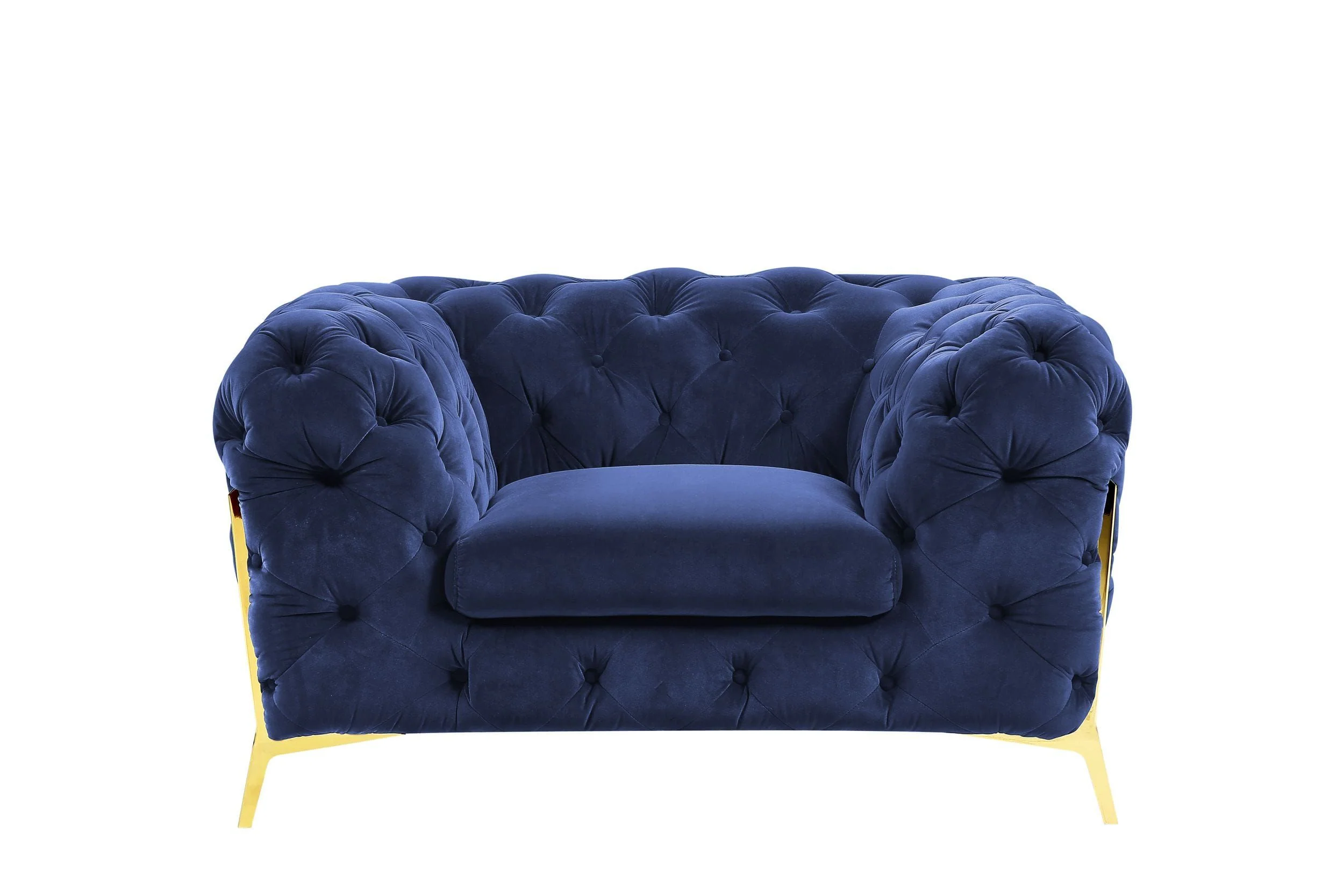 Velvet Grandeur Sofa Set - Transitional Fabric Chair - Image 4