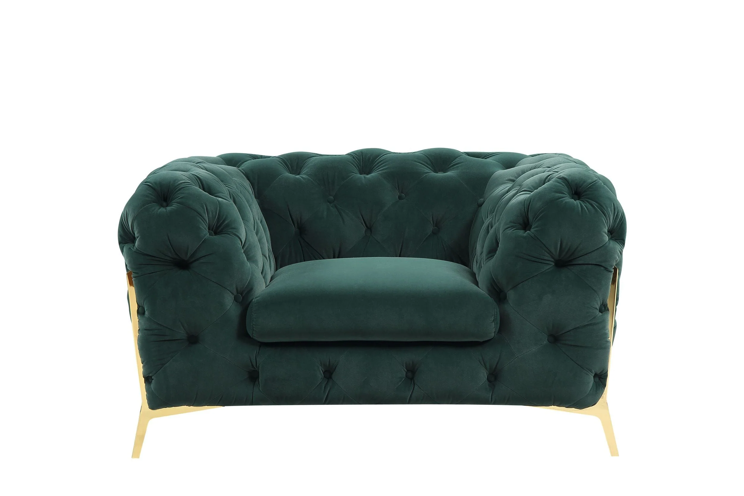 Velvet Grandeur Sofa Set - Transitional Fabric Chair - Image 6