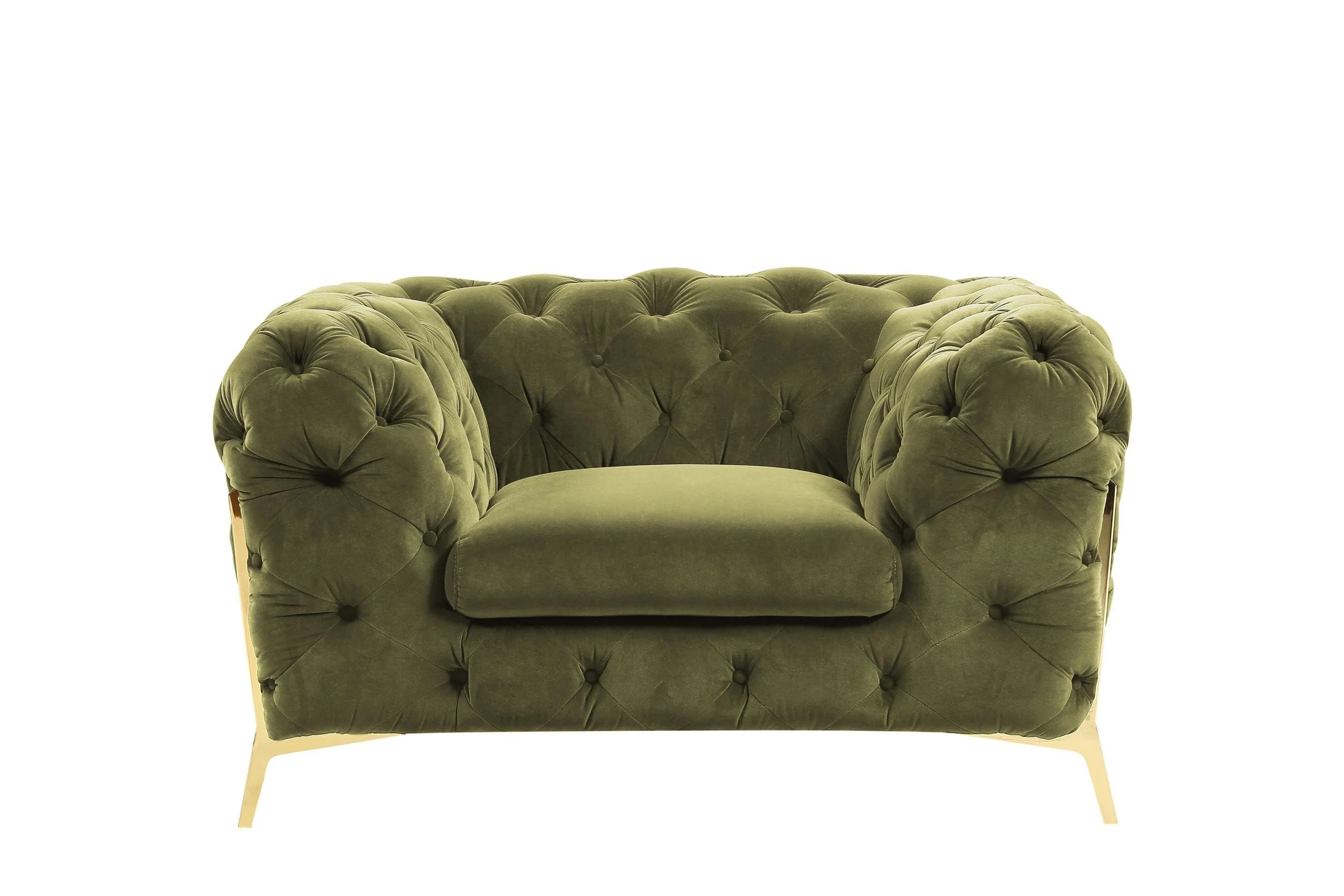 Velvet Grandeur Sofa Set - Transitional Fabric Chair - Image 8
