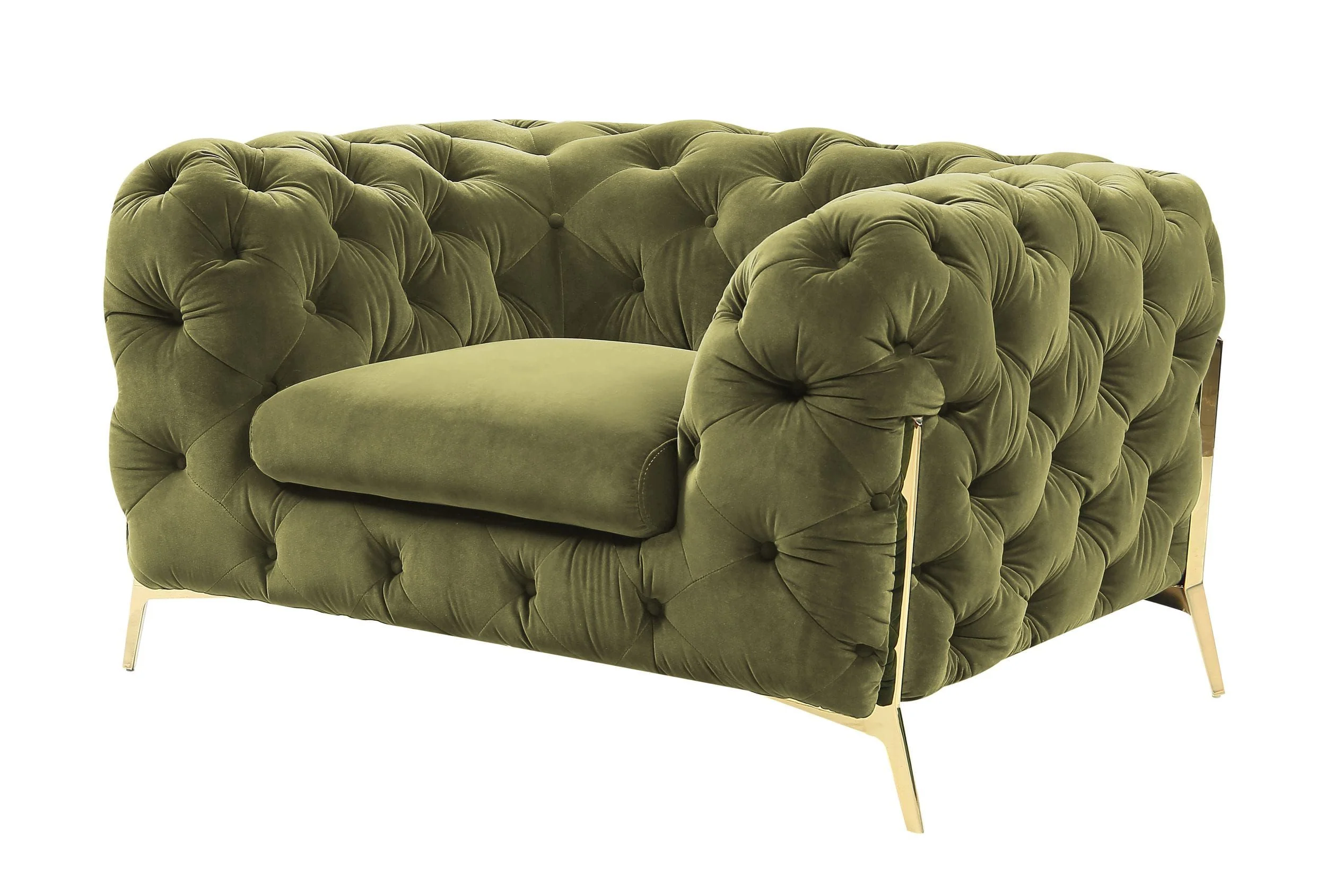 Velvet Grandeur Sofa Set - Transitional Fabric Chair - Image 9