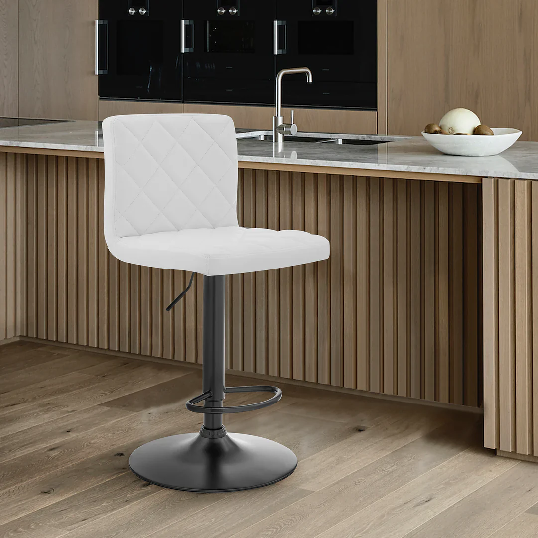 Vibrant Diamond-Stitched Adjustable Bar Stool