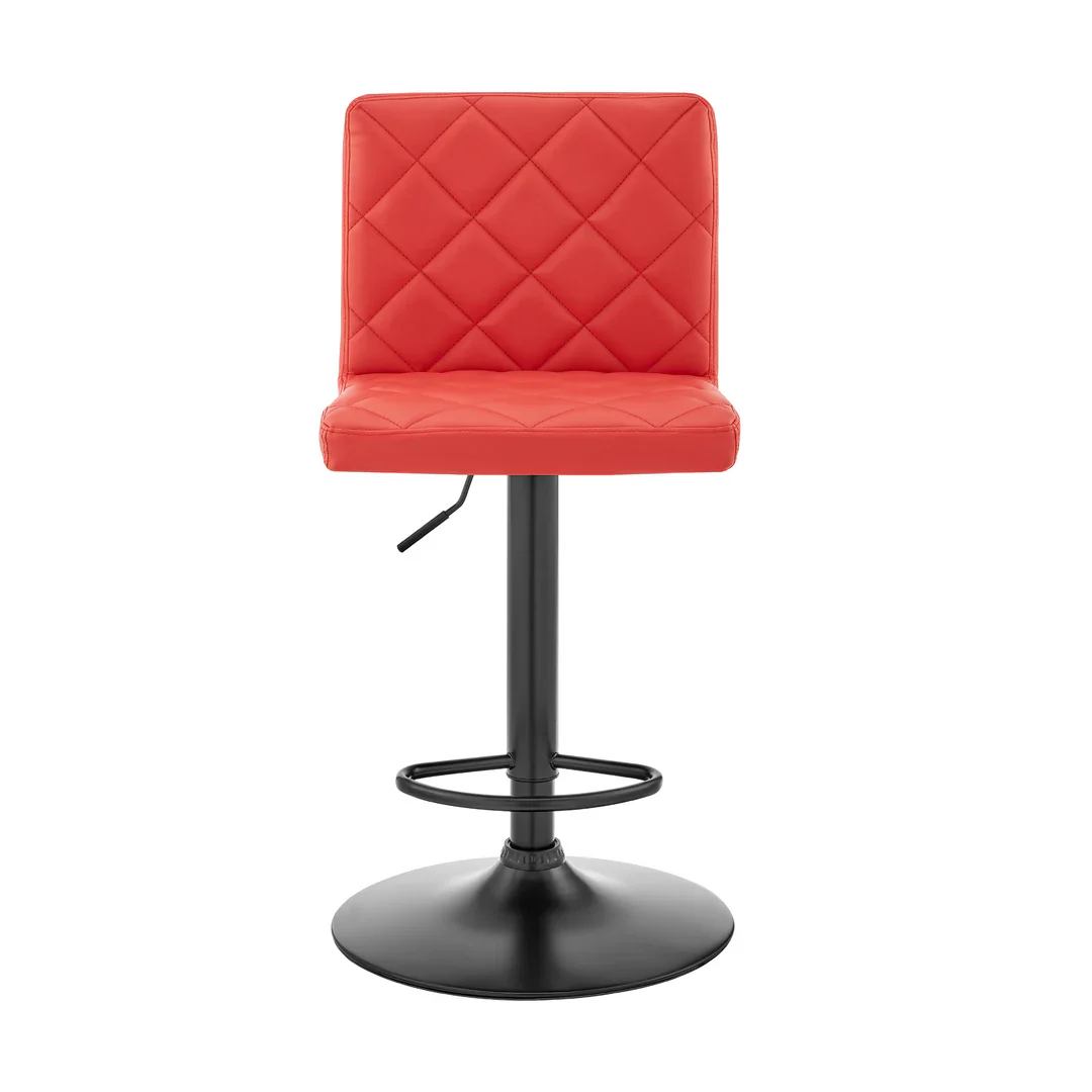 Vibrant Diamond-Stitched Adjustable Bar Stool - Image 11
