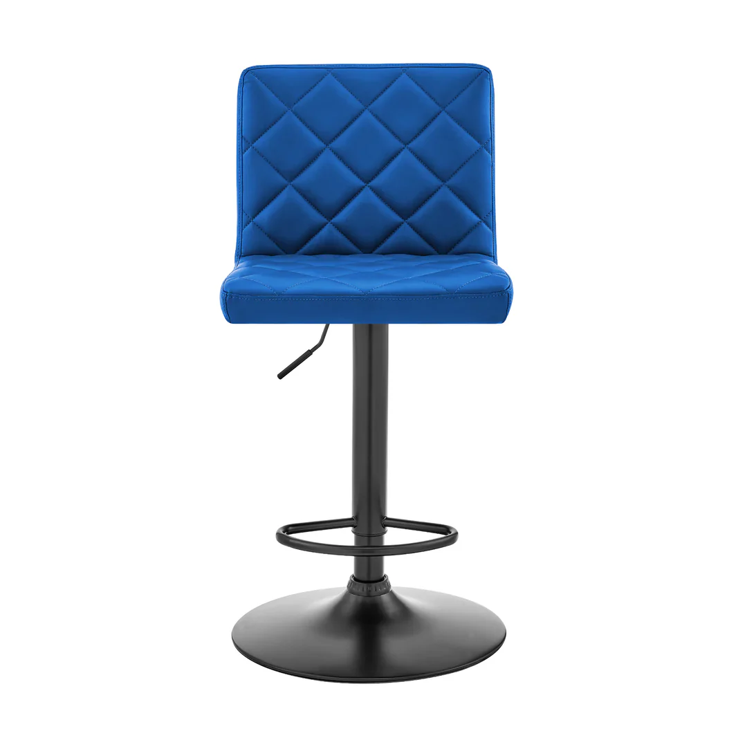 Vibrant Diamond-Stitched Adjustable Bar Stool - Image 5