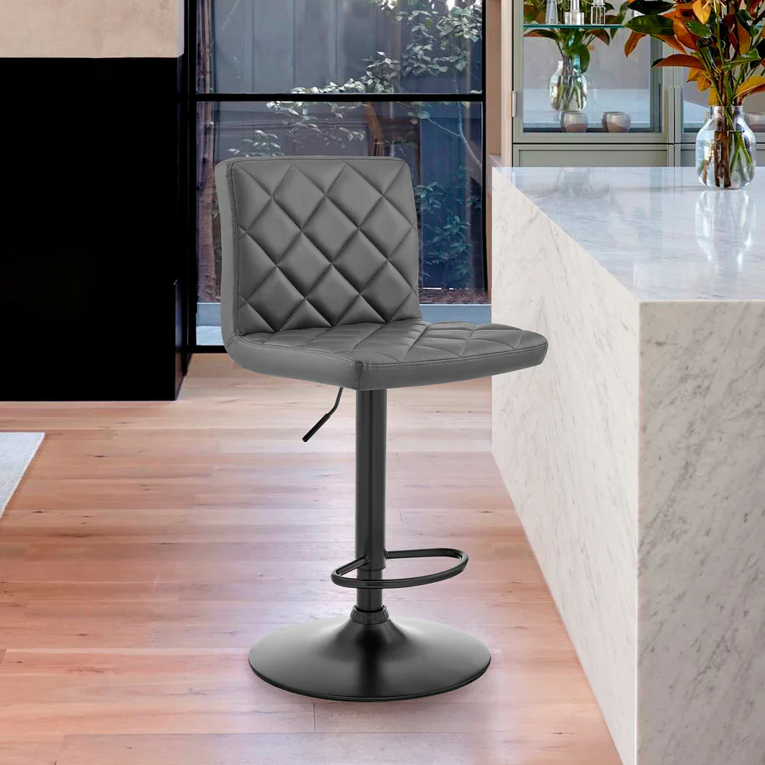 Vibrant Diamond-Stitched Adjustable Bar Stool - Image 7