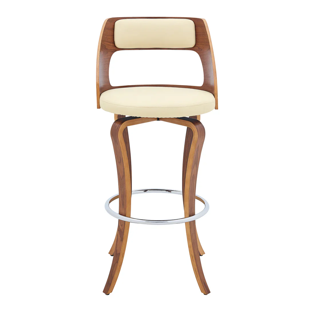 Vintage Walnut Swivel Bar Stool - Image 2