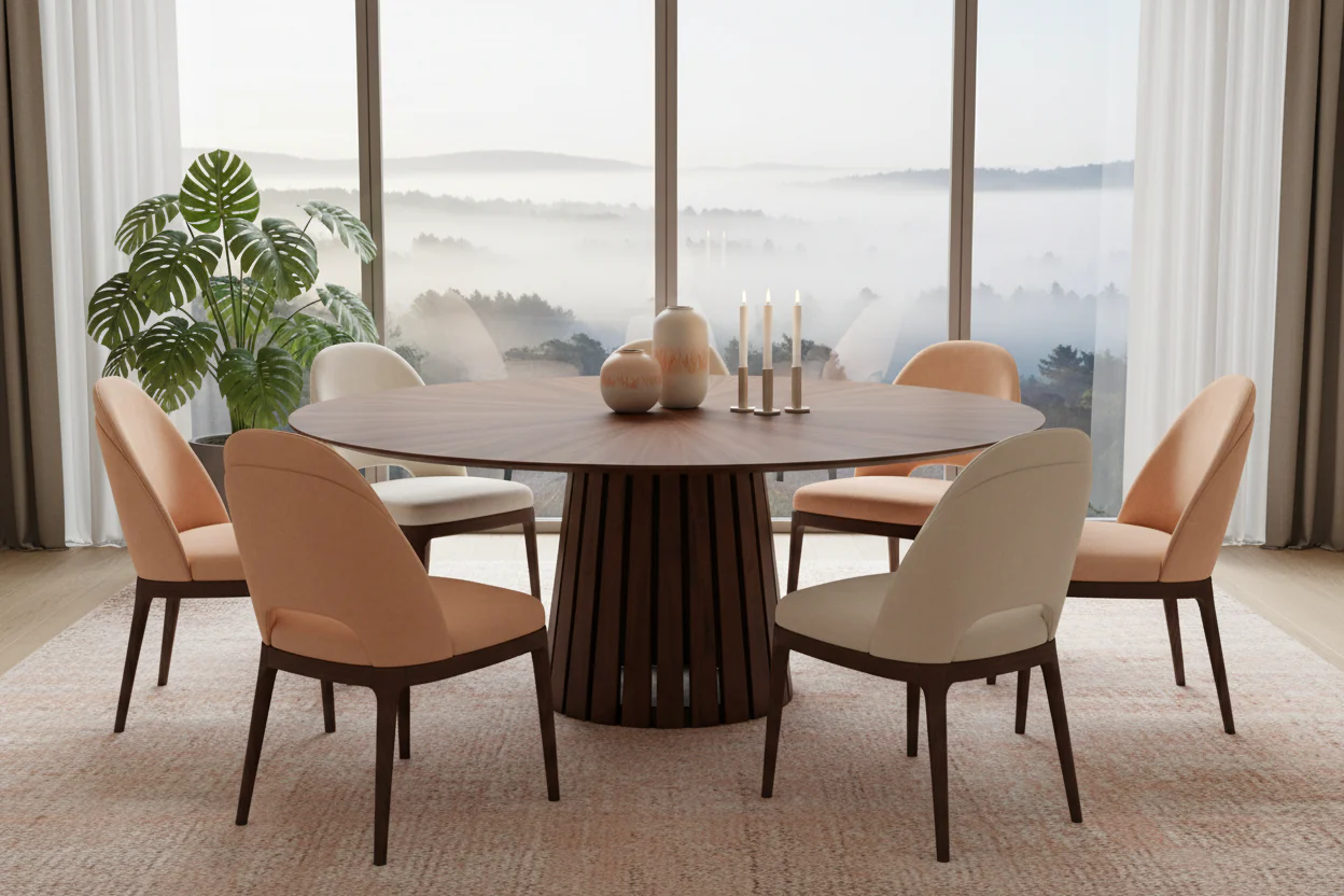 Walnut Grace - Round Dining Table - Image 3