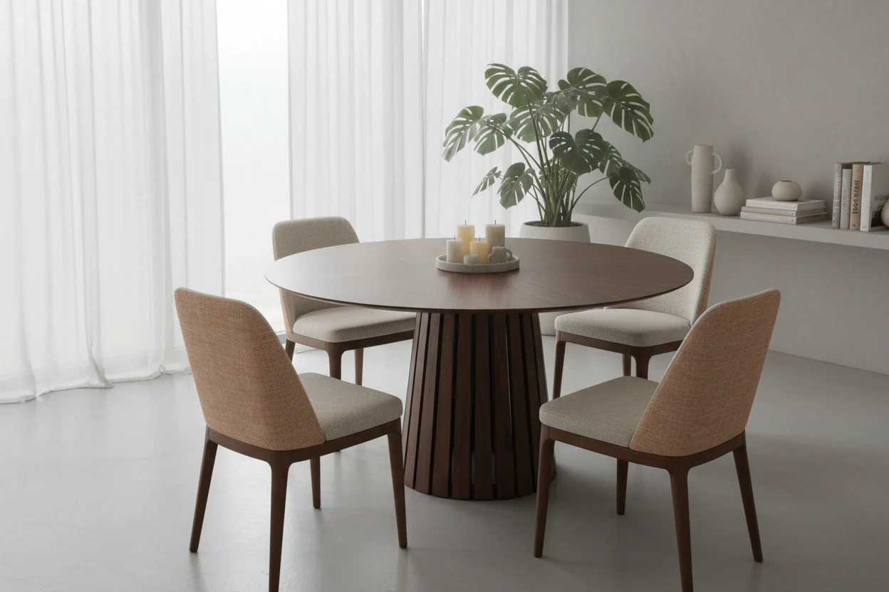 Walnut Grace - Round Dining Table - Image 4