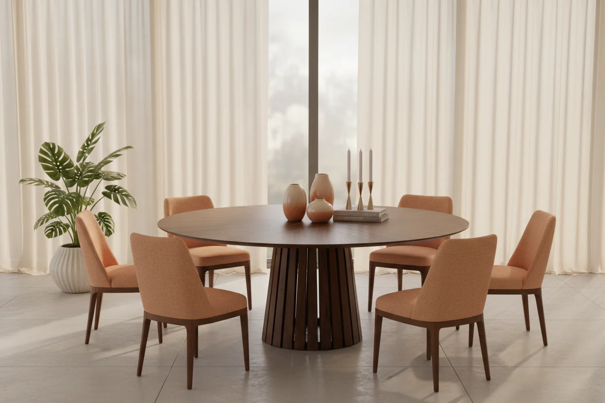 Walnut Grace - Round Dining Table - Image 5
