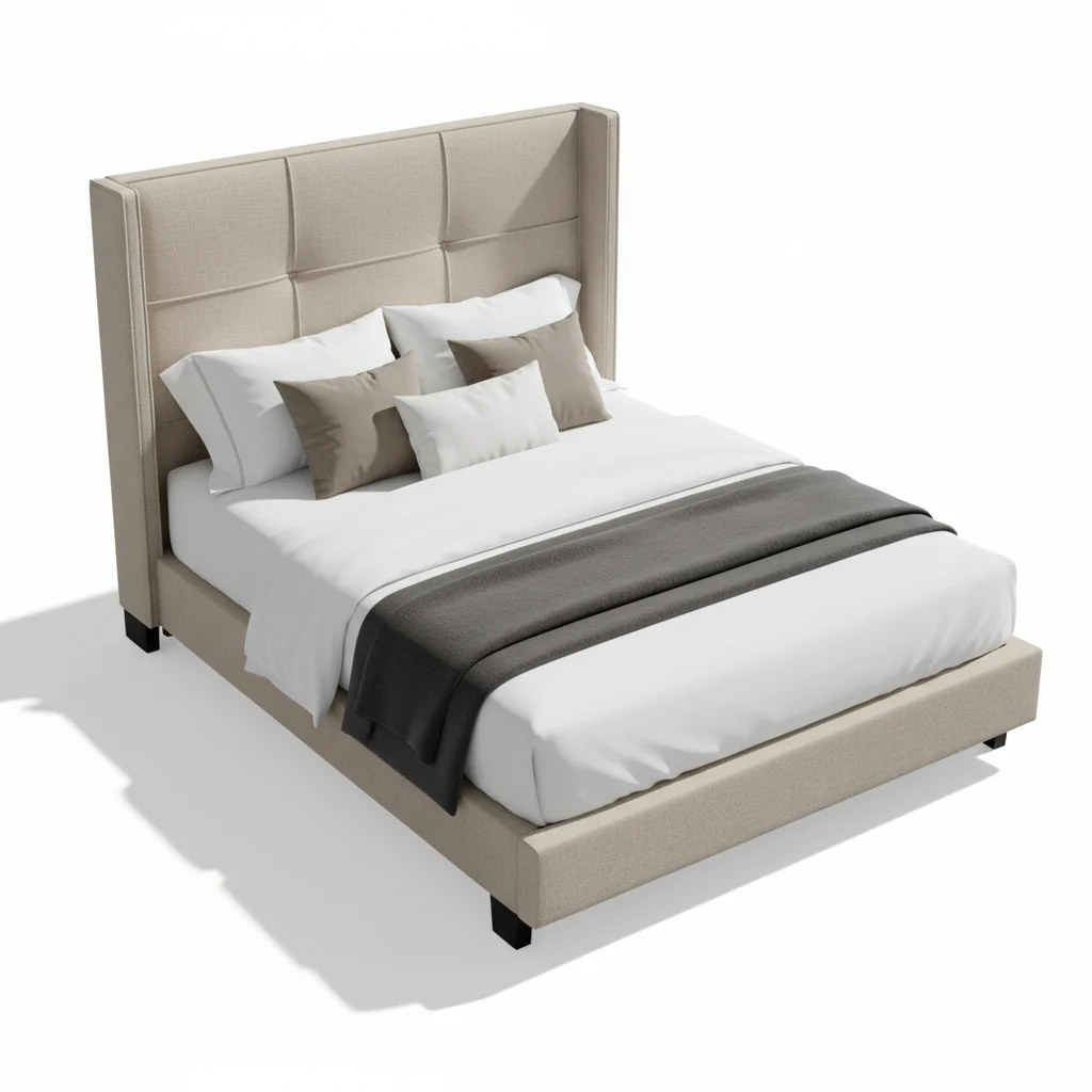 Wingback Upholstered Platform Bed - Image 11