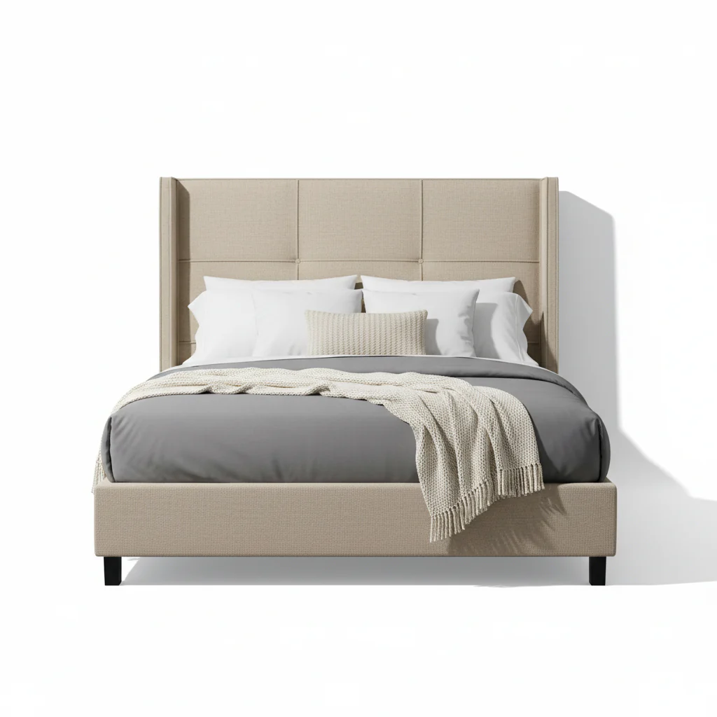 Wingback Upholstered Platform Bed - Image 12