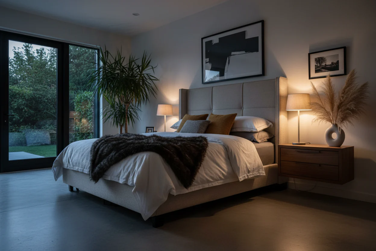 Wingback Upholstered Platform Bed - Image 4