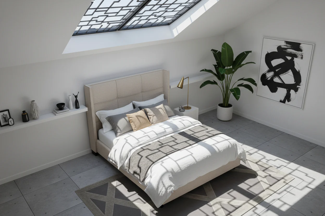 Wingback Upholstered Platform Bed - Image 7