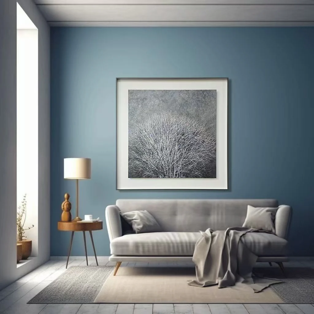 Winter Serenity: Frosted Tree Silhouette